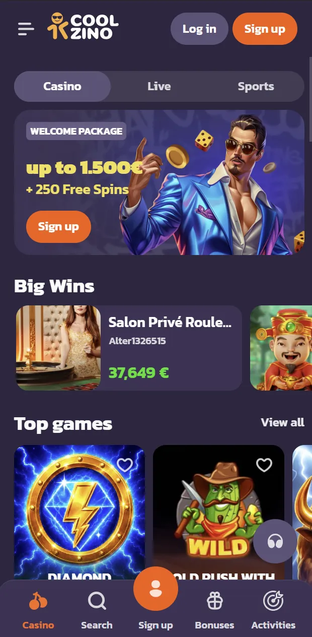 Coolzino Casino Online Mobile Compatibility